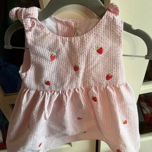 Baby Girl Seersucker Strawberry Dress